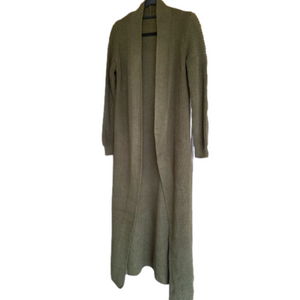Eser Triko~NWOT~Army Green Chunky Knit Open Duster Cardigan ~Long Sleeve~Size M